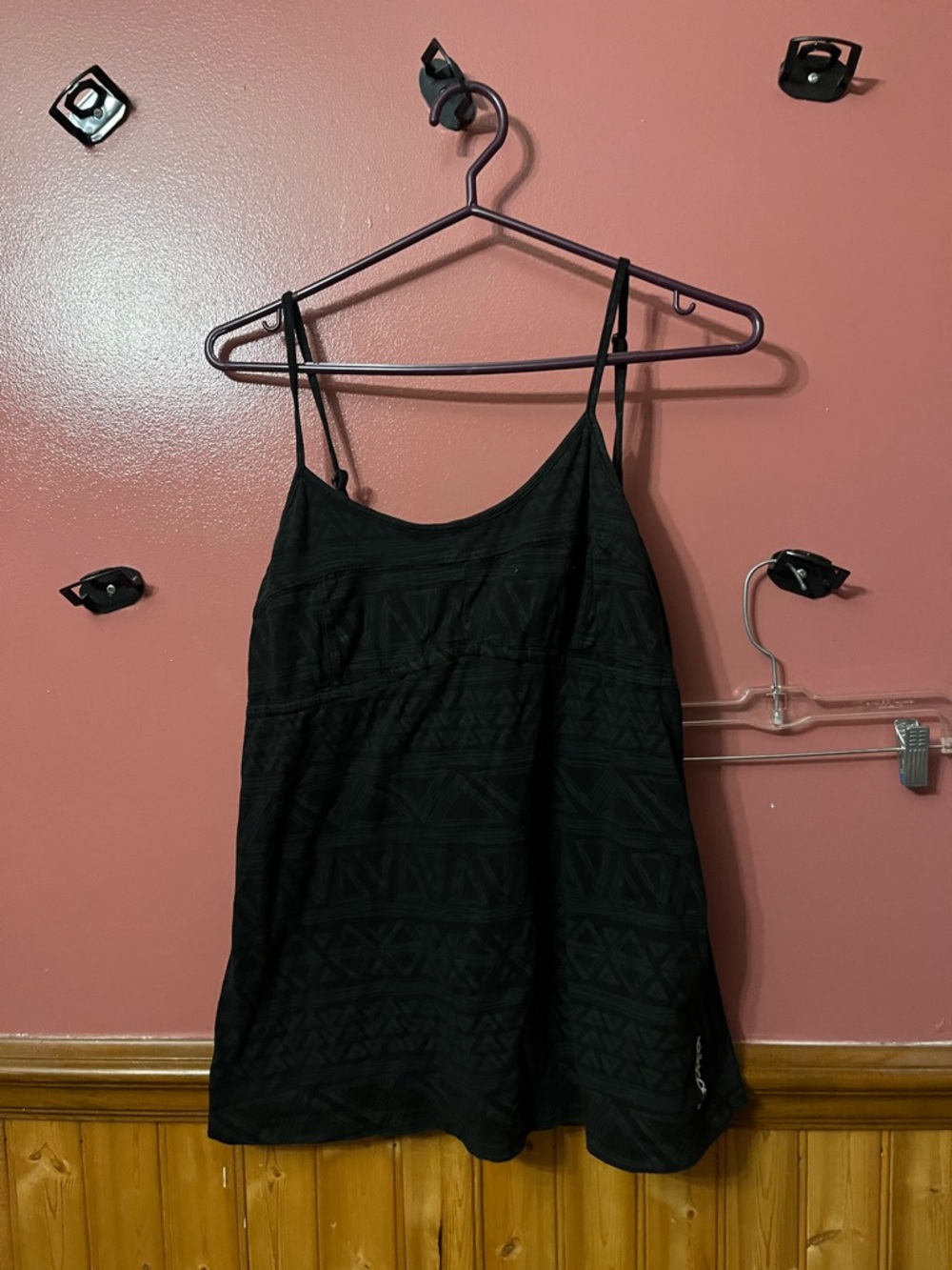 Billabong Black Textured Spaghetti Strap Tank